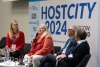 L-R: Rebecca Edser, Head of EventScotland; Katie Sadleir, Chief Executive, Commonwealth Games Federation; George Black, Chair, Glasgow 2026 Commonwealth Games Organising Company; James McVeigh, Head of Innovation and Marketing, Festivals Edinburgh (Photo: Rob Lindblade, copyright Host City)